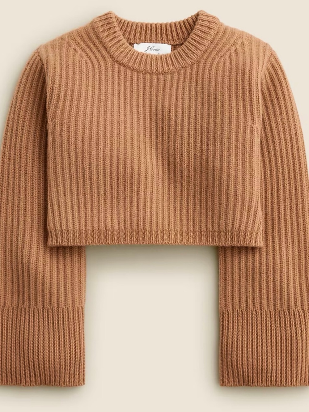 J. Crew Spring Street cropped ribbed cashmere crewneck sweater - medium